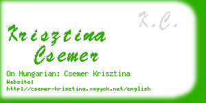 krisztina csemer business card